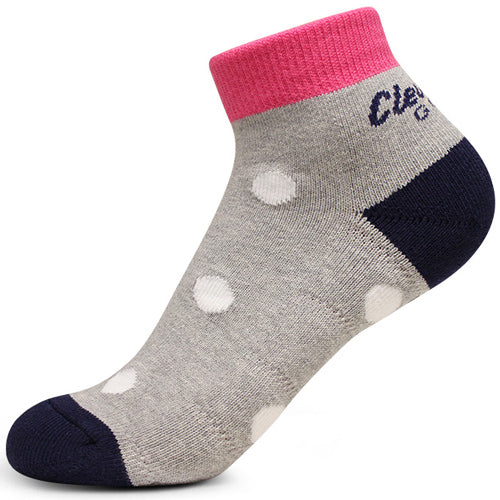 (5 Pair) Cleveland Women's Golf Air-Mesh Sports Ankle Socks (Gray/Pink)