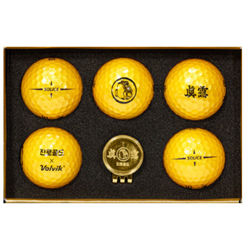 Volvik x Jinro Collaboration Toad Natterjack Golf Balls Vivid with Ball Marker (Gold)