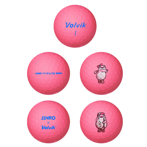 Volvik x Jinro Collaboration 12-Balls Toad Natterjack Vivid Lite Golf Ball (Pink)