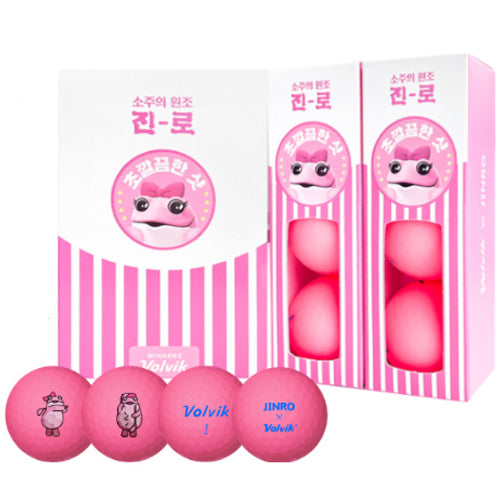 Volvik x Jinro Collaboration 12-Balls Toad Natterjack Vivid Lite Golf Ball (Pink)