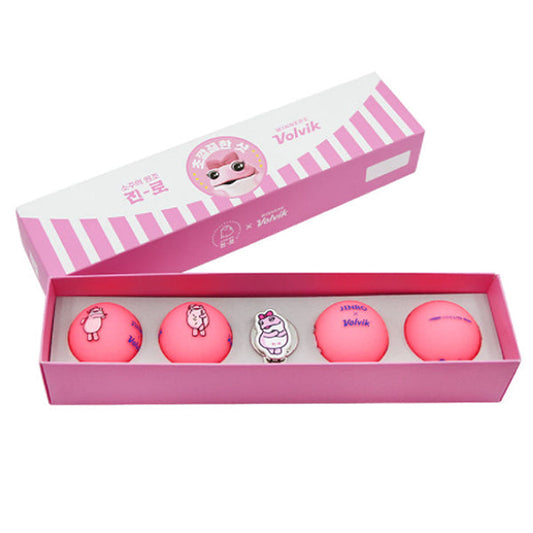 Volvik x Jinro Collaboration Toad Natterjack Golf Balls Vivid with Ball Marker (Pink)