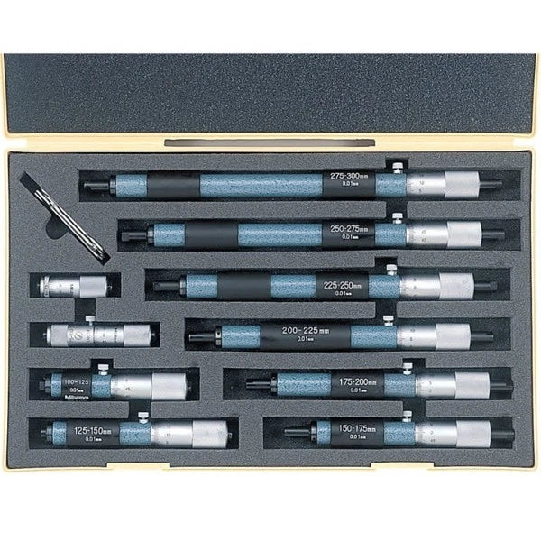 Mitutoyo 133-904 Tubular Inside Micrometer Set 2-12" (10 Pcs) Inch