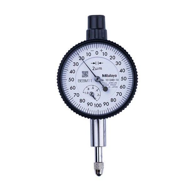 Mitutoyo 1013AB -10 Flat Back Dial Indicator Jeweled Bearing 0-1mm