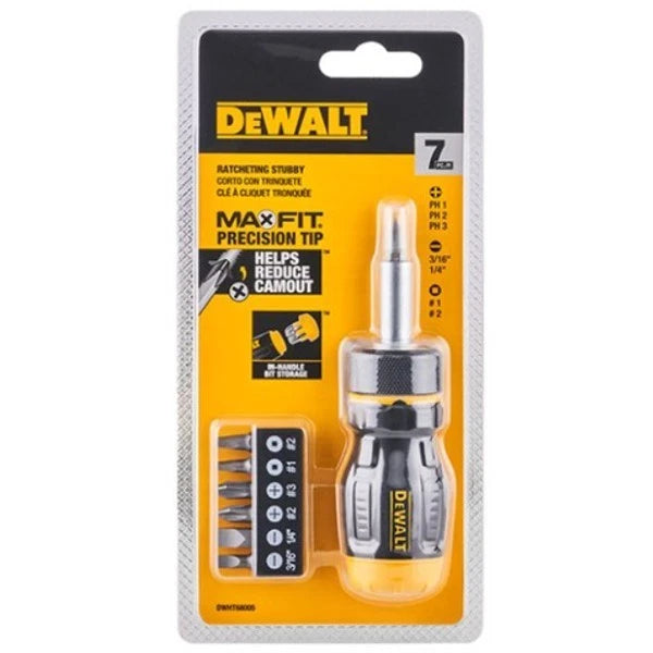 DeWALT DWHT68005 Max Fit Ratcheting Multi-Bit Precision Tip Screwdriver Set