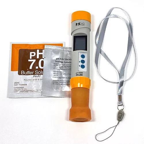HM Digital PH-200 pH Meter Waterproof Handheld Water Quality Tester Portable