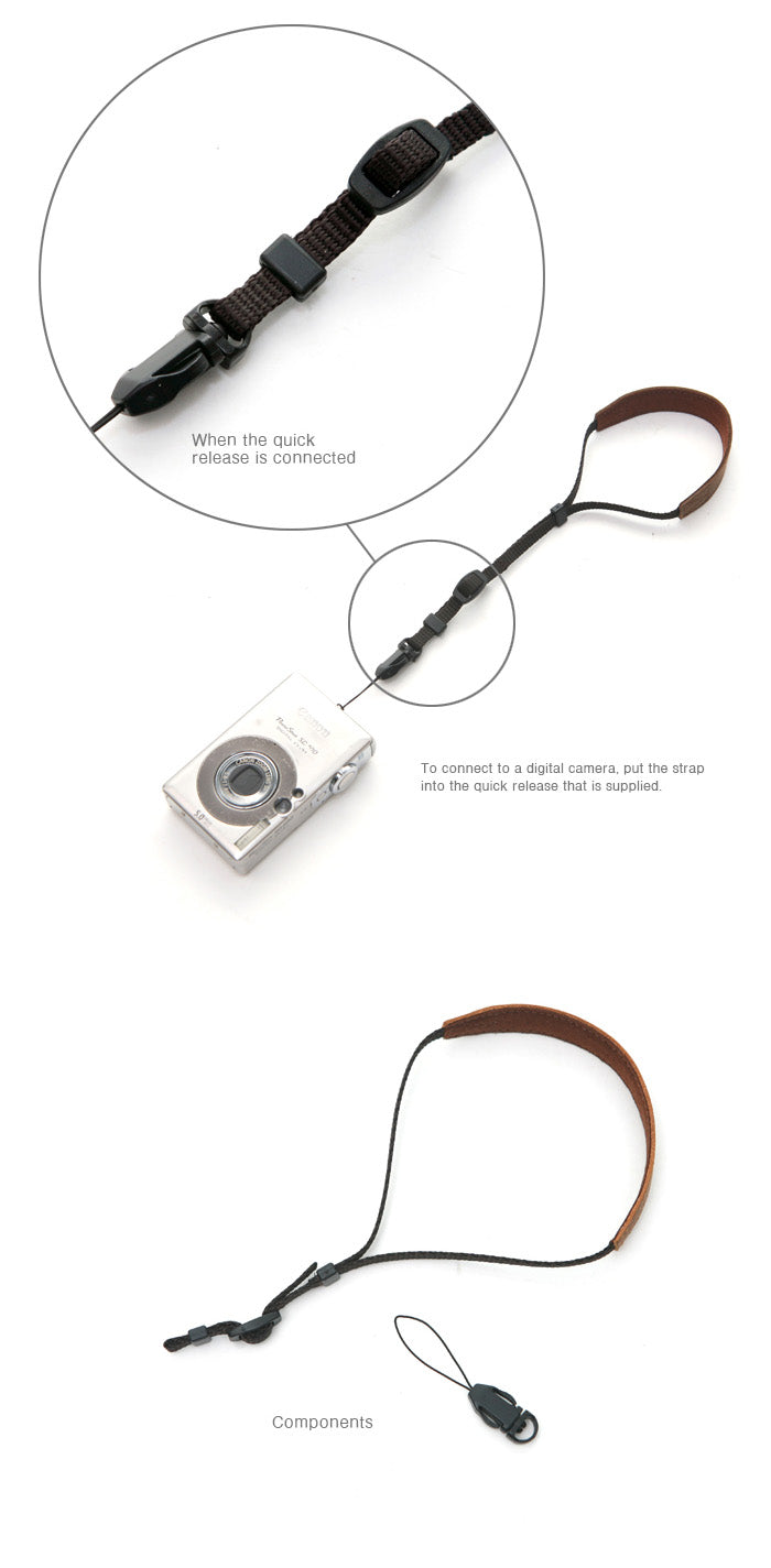 Matin Vintage-MW Leather Wrist Strap (Dark Gray) for Canon Nikon Sony Olympus