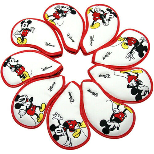 Volvik 9 Pcs Disney Mickey Mouse Iron Golf Club Head Cover Set #4-9/P/A/S