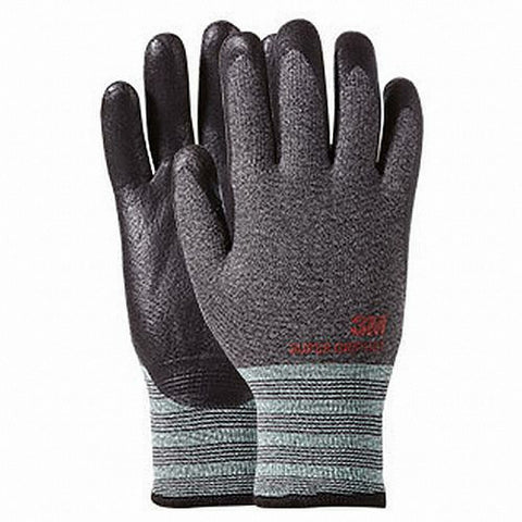 (4 Pair) 3M Super Grip HOT Gloves Nitrile Foam Coated Warm In Cold Weather Black