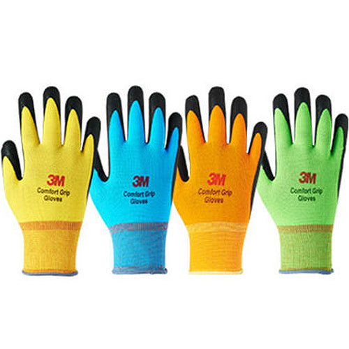 (10 Pair) 3M Comfort Grip Gloves COLOR NBR Foam Coated (Colors)