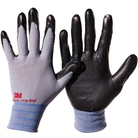 (10 Pair) 3M Comfort Grip COOL Safety Gloves NBR Foam Coated Summer Glove (Gray)