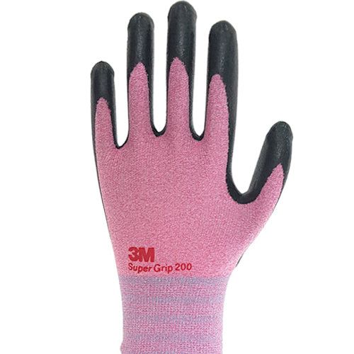 (10 Pair) 3M Super Grip 200 Nitrile Foam Coated Work Safety Gloves (Pink)