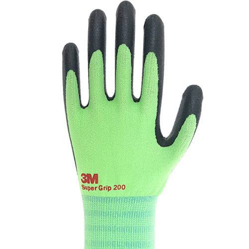 (10 Pair) 3M Super Grip 200 Nitrile Foam Coated Work Safety Gloves (Green)