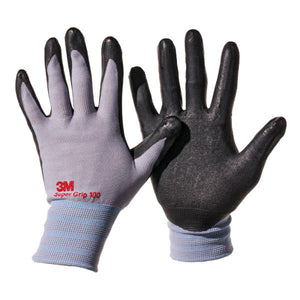 (10 Pair) 3M Super Grip 100 Nitrile Foam NBR Coated Summer Work Safety Gloves (Gray)