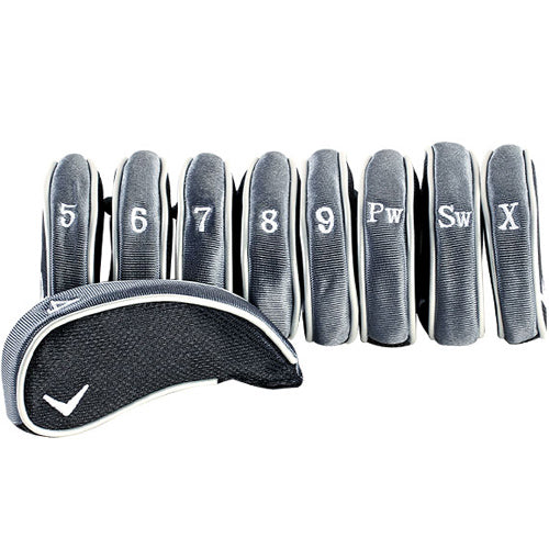 Callaway 9 Pcs Iron Head Cover Set Golf Club Headcover (Black) #4-PW/SW/X