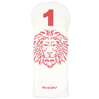 Colly's Golf Lion Champion Driver Head Cover Pouch Club Headcover (White)