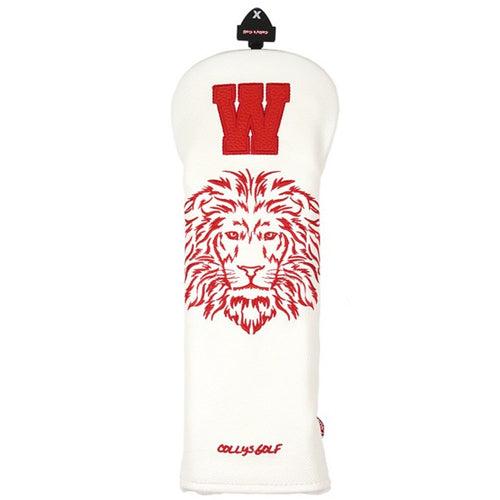 Colly's Golf Lion Champion Wood Club Head Cover (White)