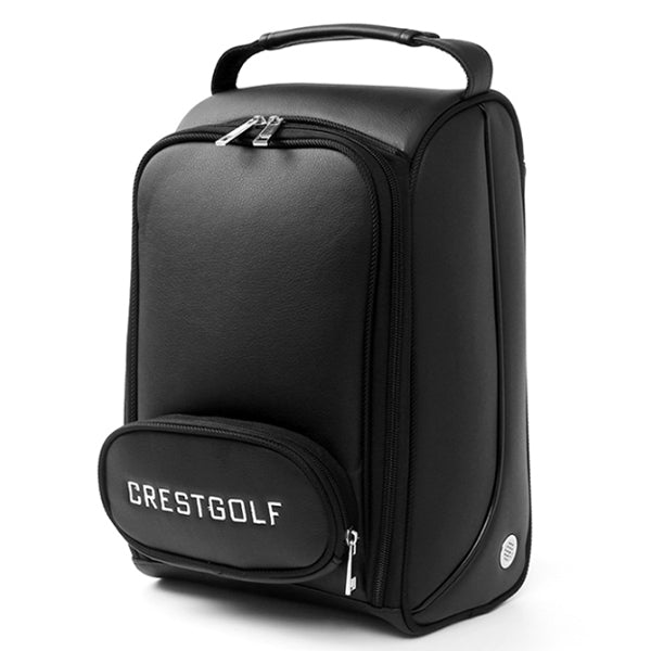 Crest Golf Shoes Pouch Case Ventilated Hole Sports Travel Case Bag (Black)