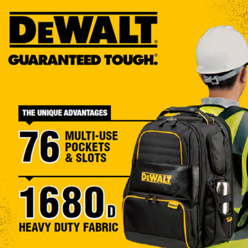 DeWALT Tool Backpack Work Hand Bag Rucksack 76 Pocket DWST82927