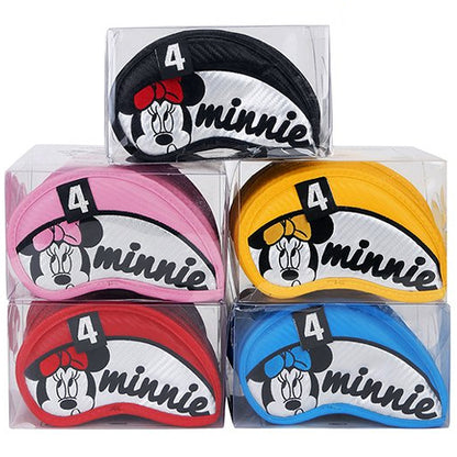 Disney Golf 9 Pcs Minnie Mouse Iron Head Cover Set Golf Club Headcover #4-9/Pw/Aw/Sw (Red)