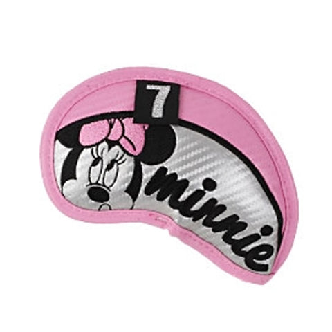 Disney Golf 9 Pcs Minnie Mouse Iron Head Cover Set Golf Club Headcover #4-9/Pw/Aw/Sw (Pink)