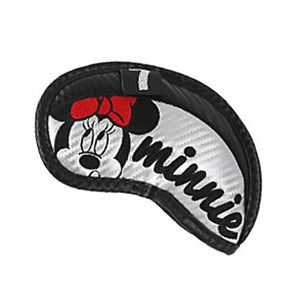 Disney Golf 9 Pcs Minnie Mouse Iron Head Cover Set Golf Club Headcover #4-9/Pw/Aw/Sw (Black)