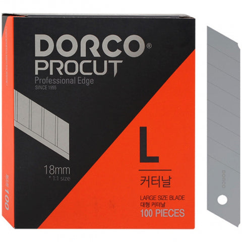 200 Pcs Dorco Procut Professional Edge Spare Cutting Knife Blades (18mm/Large)