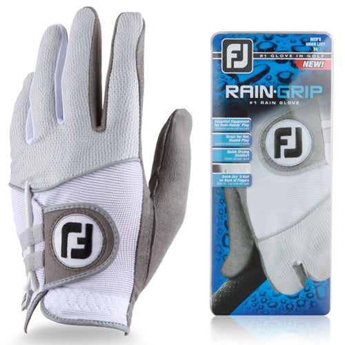 FootJoy RAIN GRIP Quick Drying Comfort Golf Glove (MEN'S/Left Hand/White)