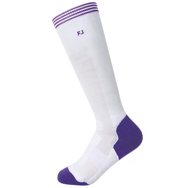 FootJoy FJ Pro Dry Women's Knee Socks Maximum Golf Comfort (White/Purple)