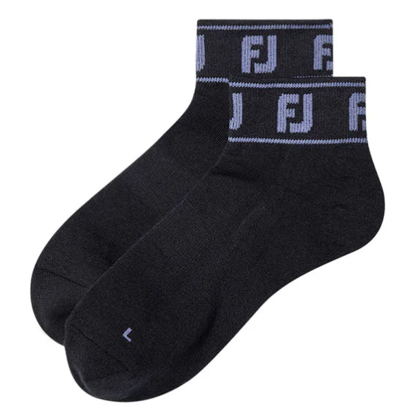 FootJoy FJ Women's Quarter Socks Maximum Golf Comfort (Black)