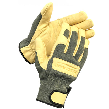 Hand-Max Gloves Leather Heat Resistant Welding Melting Grain Camping (L)