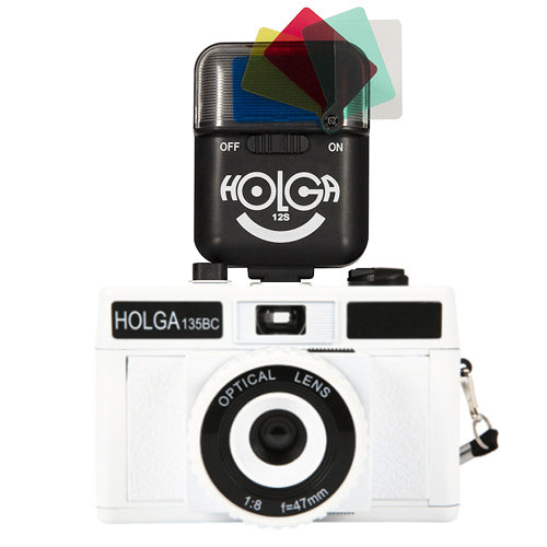 Holga 135BC 35mm Plastic Retro Film Camera 135 BC (White) with Flash