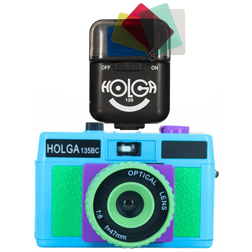Holga 135BC 35mm Plastic Retro Film Camera 135 BC (Blue) with Flash