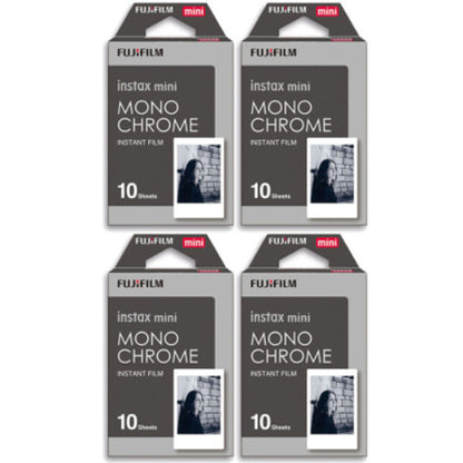 (40 Shots) Fujifilm Instax Mini B&W Mono Chrome Picture Instant Film Photo Paper