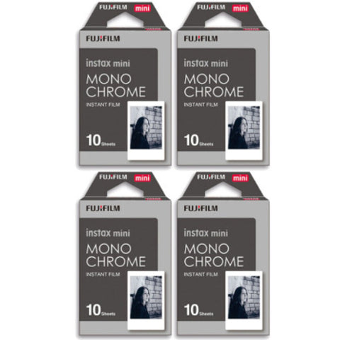 (40 Shots) Fujifilm Instax Mini B&W Mono Chrome Picture Instant Film Photo Paper