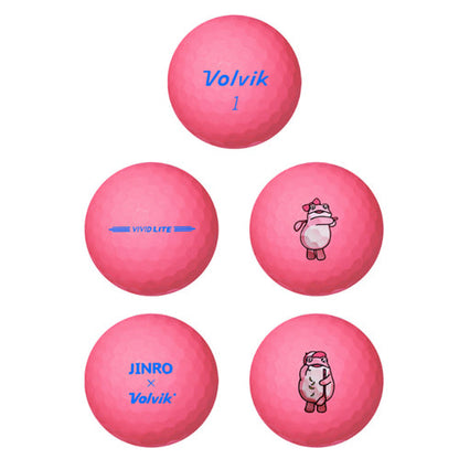Volvik x Jinro Collaboration 6-Balls Toad Natterjack Vivid Lite Golf Ball (Pink)