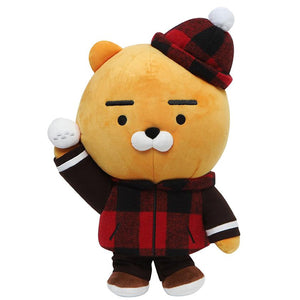 Kakao Friends Ryan Costume Check Golf Driver Head Cover Cute Doll Plush Headcover