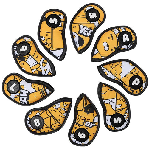 Kakao Friends 9 Pcs Cartoon RYAN Iron Head Cover Cute Golf Club Headcovers