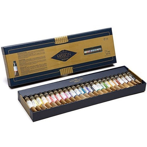 Mijello MWC-7024 Mission Gold Class Watercolor Paint 7 ml x 24 Colors for Pro