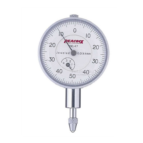 Peacock No. 47-F Flat Back Dial Indicator Gauge Range 0-4mm Graduation 0.01mm