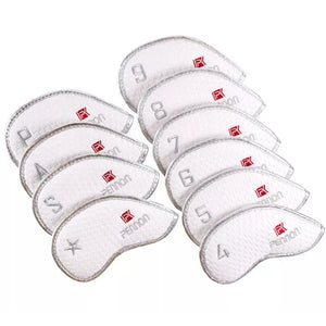 Pennon (10EA) PU Iron Golf Club Head Cover Set #4/5/6/7/8/9/P/S/A/* (White)