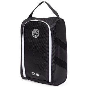 PGA Ventilated Golf Shoes Pouch Case Sports Travel Case Bag (Black)