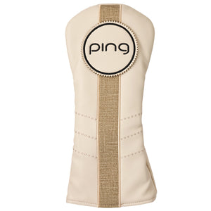 PING W Driver Head Cover PU Golf Club Headcover (Beige)