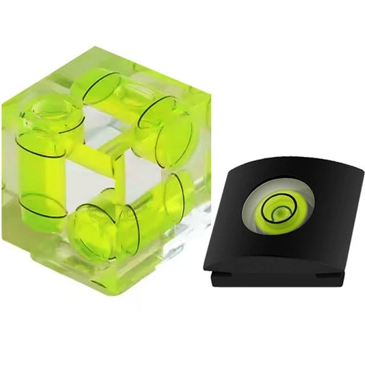 Hot Shoe Cover 3-Axis Bubble Spirit Level Cap with Basic Slim Bubble Sprit Level