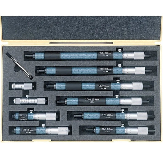 Mitutoyo 133-904 Tubular Inside Micrometer Set 2-12" (10 Pcs) Inch