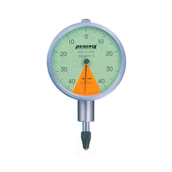 Peacock 47S-Z Dial Gauge Measuring Range 0.8mm Pointer 1 Rotation Small 47SZ