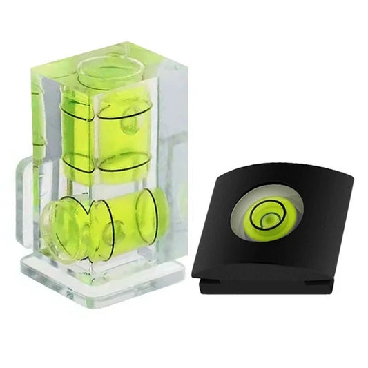 Hot Shoe Cover 2-Axis Bubble Spirit Level Cap with Basic Slim Bubble Sprit