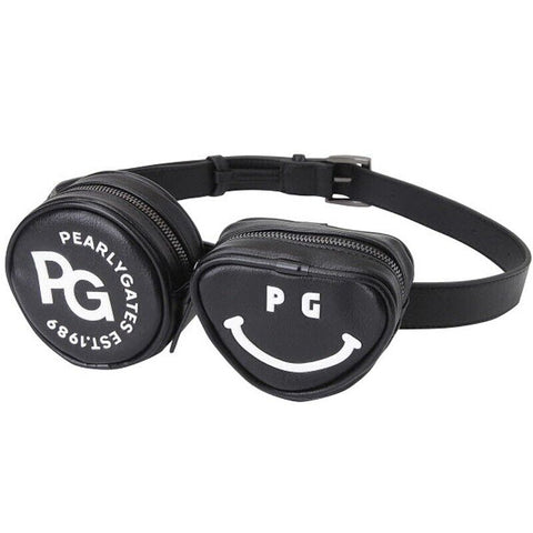 PG Pearly Gates Women's Two Way Golf Pocket Waist Belt Hip Sack Belt Bag (Black)
