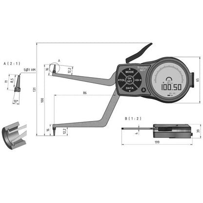 Kroeplin L280 Internal Digital Caliper Gauge 80-100mm 0.01mm IP65