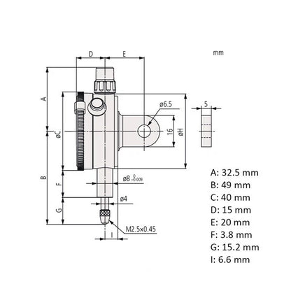 Mitutoyo 1013A-10 Lug Back Dial Indicator Jeweled Bearing 0-1mm