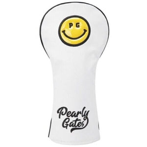 Pearly Gates PG Smile Symbol Driver Head Cover Golf Club Headcover (White)